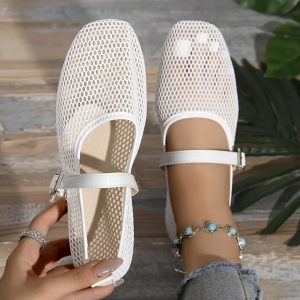 White Ballerina Flats