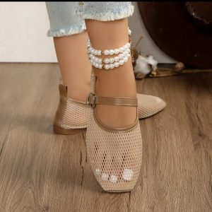Khaki Ballerina Flats
