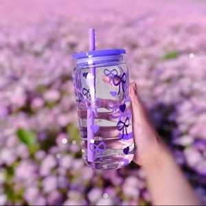 Purple Bow Water Bottle 500ml