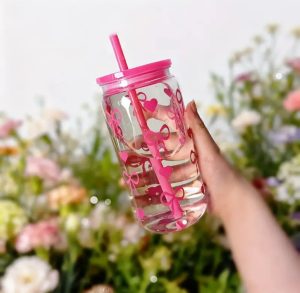 Pink Bow Water Bottle 500ml